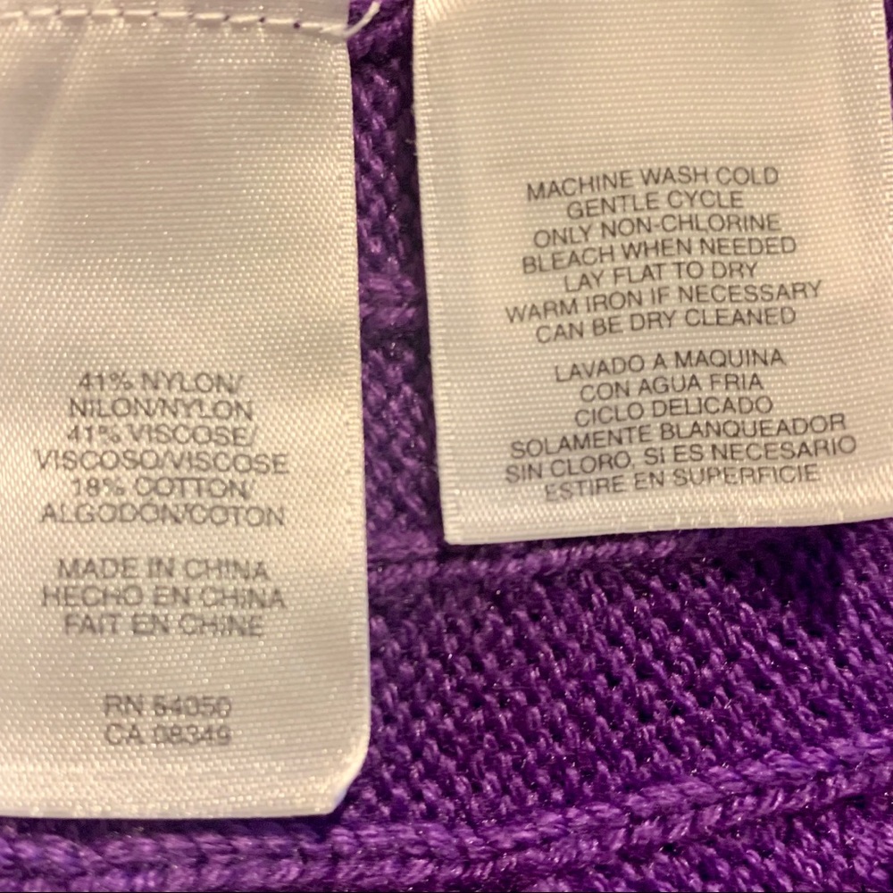 NWT Jones New York Purple Cardigan Sweater - Picture 4 of 4